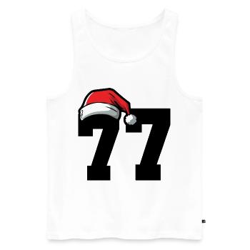 77 Zahl Weihnachten - Männer Premium Bio Tank Top - Weiß - Vorne - Michal (187cm)