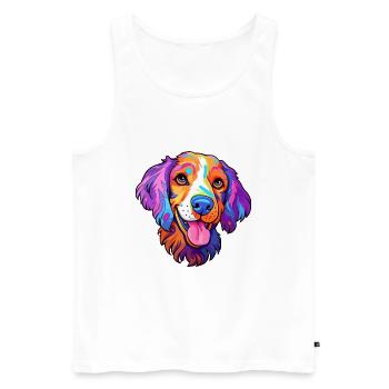 Dutch Smoushond Dog Breed Cartoon Kawaii Illustrat - Men's Premium Organic Tank Top - white - Front - Michal (187cm)