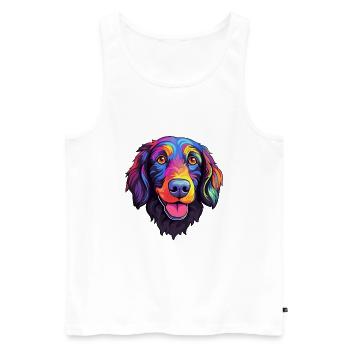Plat Enduit Retriever Chien Race Cartoon Kawaii Ill - Débardeur bio Premium Homme - blanc - Devant - Michal (187cm)