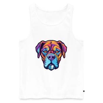 Deutsche Boxerhunderasse Karikatur Kawaii Illustration - Männer Premium Bio Tank Top - Weiß - Vorne - Michal (187cm)