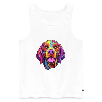 Français Gascogne Pointer chien race Cartoon Kawaii Il - Débardeur bio Premium Homme - blanc - Devant - Michal (187cm)