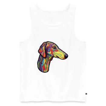 Galgo Español Hunderasse Cartoon Kawaii Illustratio - Männer Premium Bio Tank Top - Weiß - Vorne - Michal (187cm)