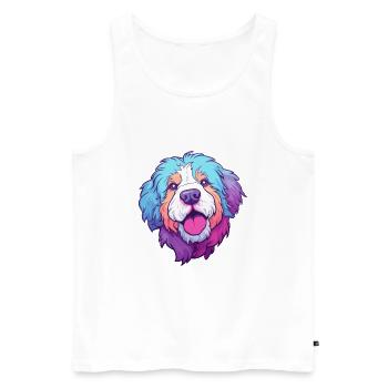 Himalaya-Schäferhund Hunderasse Karikatur Kawaii Illust - Männer Premium Bio Tank Top - Weiß - Vorne - AI Model Male 178 light (178cm)