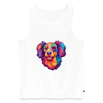 Havenese chien race dessin animé Kawaii Illustration - Débardeur bio Premium Homme - blanc - Devant - Michal (187cm)
