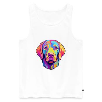 Labrador Retriever Dog Breed Cartoon Kawaii Illust - Men's Premium Organic Tank Top - white - Front - Michal (187cm)