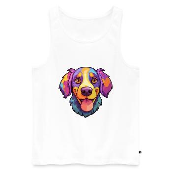 Hygenhund chien race dessin animé kawaii illustration - Débardeur bio Premium Homme - blanc - Devant - Michal (187cm)