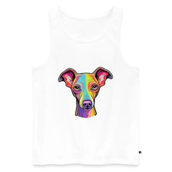 Lévrier italien chien race Cartoon Kawaii Illustr - Débardeur bio Premium Homme - blanc - Devant - Michal (187cm)