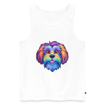 Lowchen Kleiner Löwe Hunderasse Cartoon Kawaii Illus - Männer Premium Bio Tank Top - Weiß - Vorne - Michal (187cm)