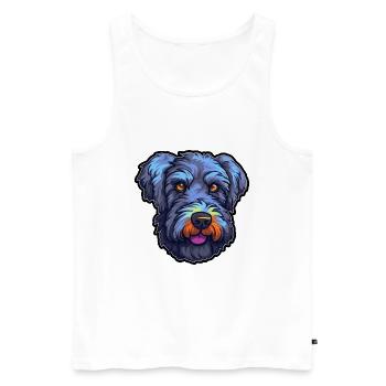Kerry Blue Terrier race de chien dessin animé Kawaii Illust - Débardeur bio Premium Homme - blanc - Devant - Michal (187cm)