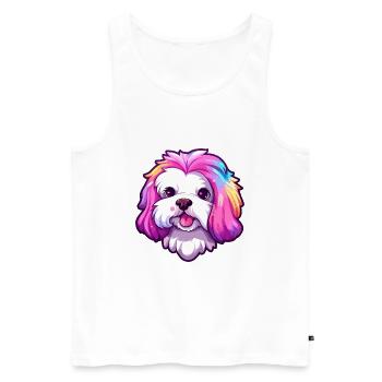 Maltais Shih Tzu Chien Race Cartoon Kawaii Illustra - Débardeur bio Premium Homme - blanc - Devant - Michal (187cm)