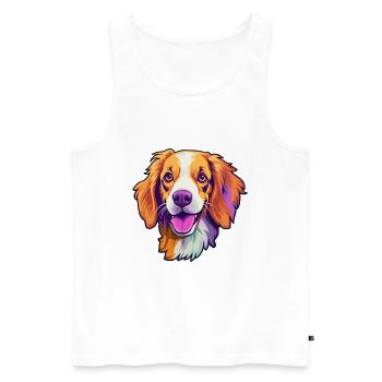 Nederlandse Kooikerhondje Dog Breed Cartoon Kawaii - Débardeur bio Premium Homme - blanc - Devant - Michal (187cm)