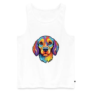 Neuseeland Huntaway Hunderasse Cartoon Kawaii Illu - Männer Premium Bio Tank Top - Weiß - Vorne - Michal (187cm)