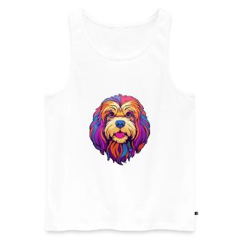 Lhasa Apso Hunderasse Cartoon Kawaii Illustration - Männer Premium Bio Tank Top - Weiß - Vorne - Michal (187cm)