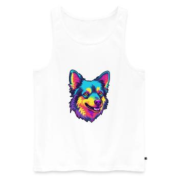 Mudi Hunderasse Karikatur Kawaii Illustration - Männer Premium Bio Tank Top - Weiß - Vorne - Michal (187cm)