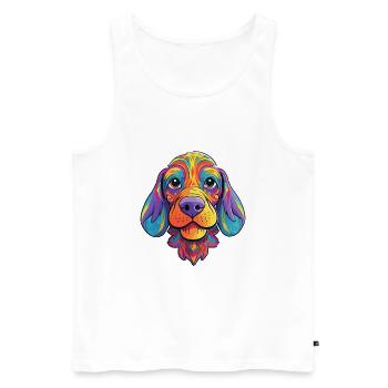 Grand Anglo Francais Dog Breed Cartoon Kawaii Illu - Men's Premium Organic Tank Top - white - Front - Michal (187cm)