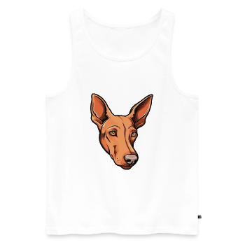 Podenco Canario race de chien dessin animé kawaii illustrat - Débardeur bio Premium Homme - blanc - Devant - Michal (187cm)