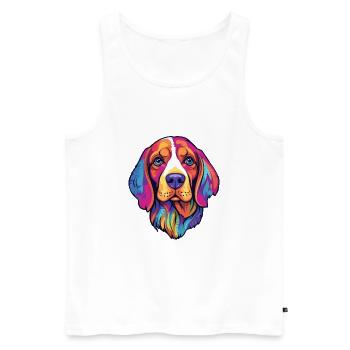 Kerry Beagle chien race dessin animé Kawaii Illustration - Débardeur bio Premium Homme - blanc - Devant - Michal (187cm)