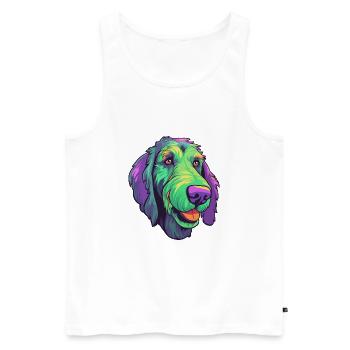Irish Wolfhound chien race Cartoon Kawaii Illustrat - Débardeur bio Premium Homme - blanc - Devant - Michal (187cm)
