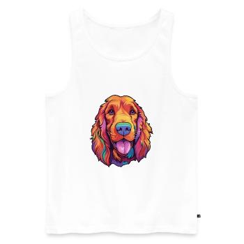 Irischer Setter Hund Rasse Cartoon Kawaii Illustration - Männer Premium Bio Tank Top - Weiß - Vorne - AI Model Male 178 light (178cm)