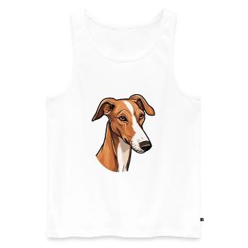 Chien lévrier polonais race Cartoon Kawaii Illustra - Débardeur bio Premium Homme - blanc - Devant - Michal (187cm)