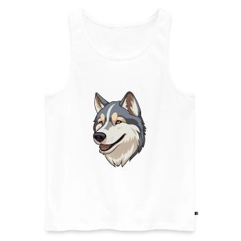 Race de chien inuit du Nord Cartoon Kawaii Illustrati - Débardeur bio Premium Homme - blanc - Devant - Michal (187cm)