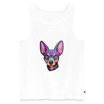Anglais Toy Terrier Chien Race Cartoon Kawaii Illus - Débardeur bio Premium Homme - blanc - Devant - Michal (187cm)