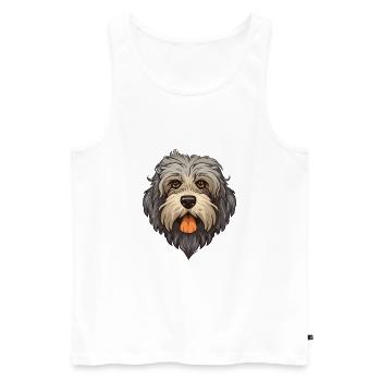 Bergamasco Schäferhund Hunderasse Cartoon Kawaii Abb. - Männer Premium Bio Tank Top - Weiß - Vorne - Michal (187cm)
