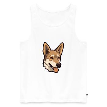 Tchécoslovaque chien-loup chien race dessin animé Kawaii I - Débardeur bio Premium Homme - blanc - Devant - Michal (187cm)