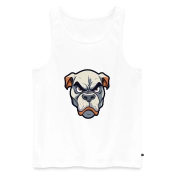 Cordoue chien de combat race dessin animé kawaii illustra - Débardeur bio Premium Homme - blanc - Devant - Michal (187cm)