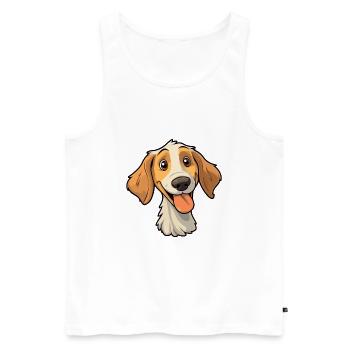 Cesky Fousek Chien Race Cartoon Kawaii Illustration - Débardeur bio Premium Homme - blanc - Devant - Michal (187cm)