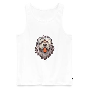 Bergamasco Schäferhund Rasse Cartoon Kawaii Abb. - Männer Premium Bio Tank Top - Weiß - Vorne - Michal (187cm)