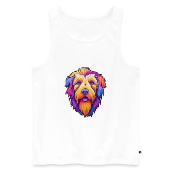 Berger des Pyrénées race chien Cartoon Kawaii Illustr - Débardeur bio Premium Homme - blanc - Devant - Michal (187cm)