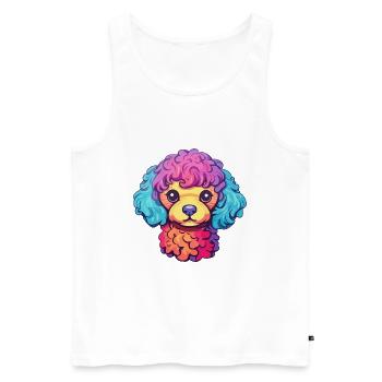 Jouet caniche chien race dessin animé kawaii illustration - Débardeur bio Premium Homme - blanc - Devant - Michal (187cm)