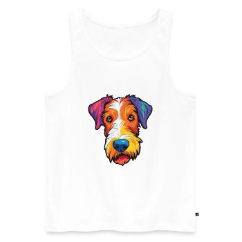 Draht Foxterrier Hunderasse Cartoon Kawaii Illustra - Männer Premium Bio Tank Top - Weiß - Vorne - AI Model Male 178 light (178cm)