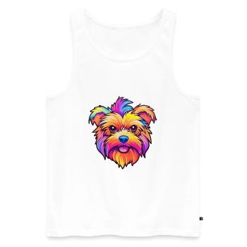 Yorkshire Terrier Dog Breed Cartoon Kawaii Illustr - Men's Premium Organic Tank Top - white - Front - AI Model Male 178 light (178cm)