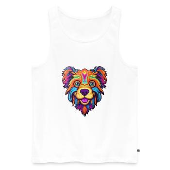 Taigan Kyrgyz Taighany Dog Breed Cartoon Kawaii Il - Men's Premium Organic Tank Top - white - Front - Michal (187cm)