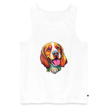 Welsh Springer Épagneul chien race Cartoon Kawaii Il - Débardeur bio Premium Homme - blanc - Devant - Michal (187cm)