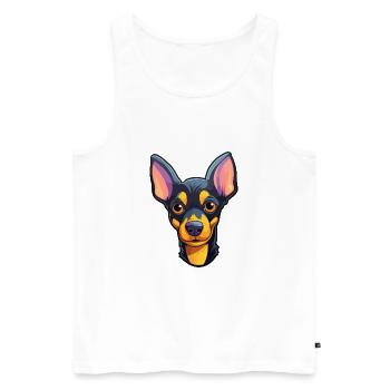 Jouet Manchester Terrier Race De Chien Dessin Animé Kawaii Il - Débardeur bio Premium Homme - blanc - Devant - AI Model Male 178 light (178cm)