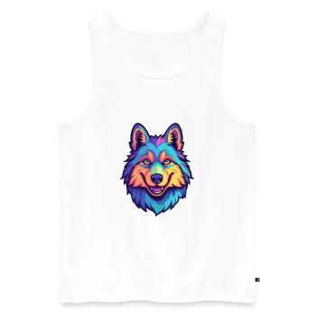 Westsibirische Laika-Hunderasse Karikatur Kawaii Abb. - Männer Premium Bio Tank Top - Weiß - Vorne - Michal (187cm)