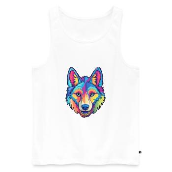 Tamaskan Dog Breed Cartoon Kawaii Illustration - Men's Premium Organic Tank Top - white - Front - Michal (187cm)