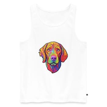 Vizsla à poil dur chien race dessin animé kawaii Illustr - Débardeur bio Premium Homme - blanc - Devant - Michal (187cm)