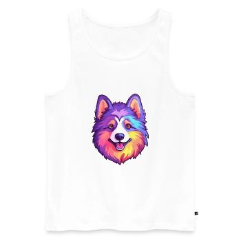 Swedish Lapphund Dog Breed Cartoon Kawaii Illustra - Men's Premium Organic Tank Top - white - Front - Michal (187cm)
