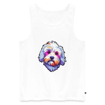 Dandie Dinmont Terrier Race De Chien Cartoon Kawaii Il - Débardeur bio Premium Homme - blanc - Devant - Michal (187cm)