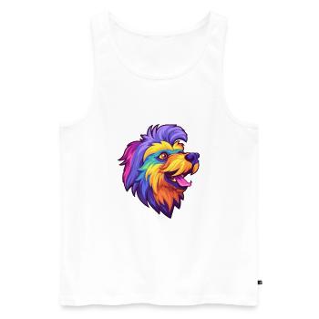 Griffon Belge Chien Race Cartoon Kawaii Illustrat - Débardeur bio Premium Homme - blanc - Devant - Michal (187cm)