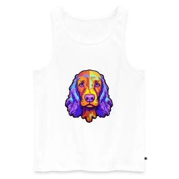 American Water Spaniel Dog Breed Cartoon Kawaii Il - Männer Premium Bio Tank Top - Weiß - Vorne - Michal (187cm)