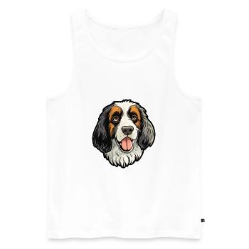 Stabyhoun race de chien dessin animé Kawaii Illustration - Débardeur bio Premium Homme - blanc - Devant - Michal (187cm)