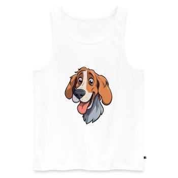 Slovensky Kopov Dog Breed Cartoon Kawaii Illustrat - Men's Premium Organic Tank Top - white - Front - AI Model Male 178 light (178cm)