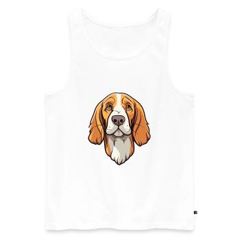 Slovensky Cuvac race de chien dessin animé kawaii illustrat - Débardeur bio Premium Homme - blanc - Devant - Michal (187cm)