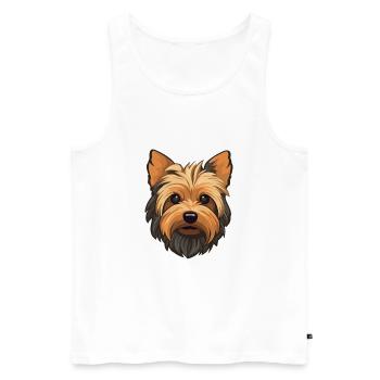 Silky Terrier Race De Chien Cartoon Kawaii Illustratio - Débardeur bio Premium Homme - blanc - Devant - Michal (187cm)
