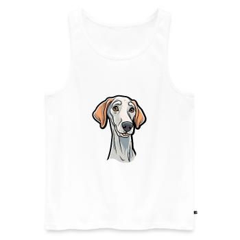 Sloughi Hunderasse Cartoon Kawaii Illustration - Männer Premium Bio Tank Top - Weiß - Vorne - AI Model Male 178 light (178cm)